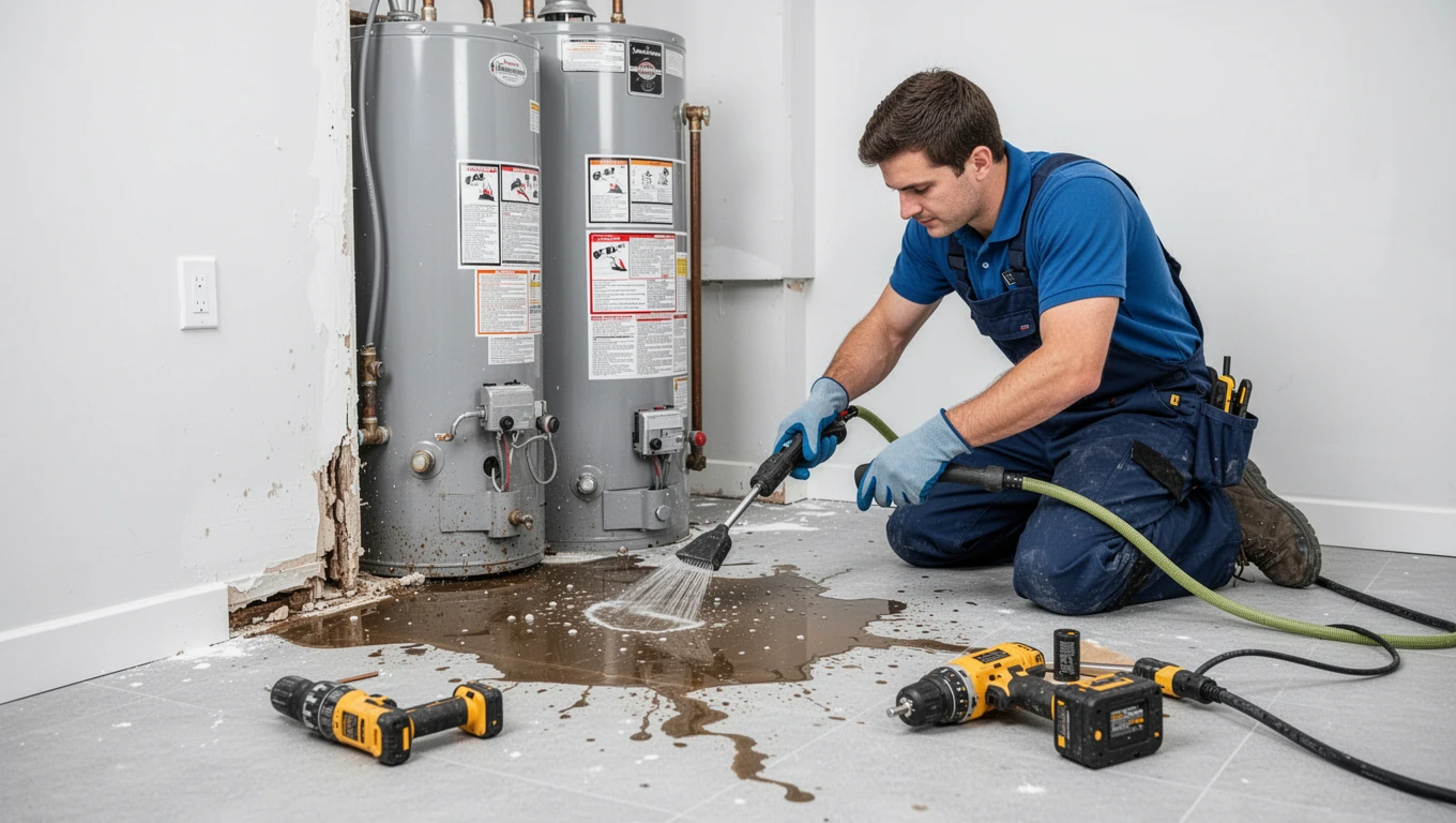 Water Heater Leak Cleanup