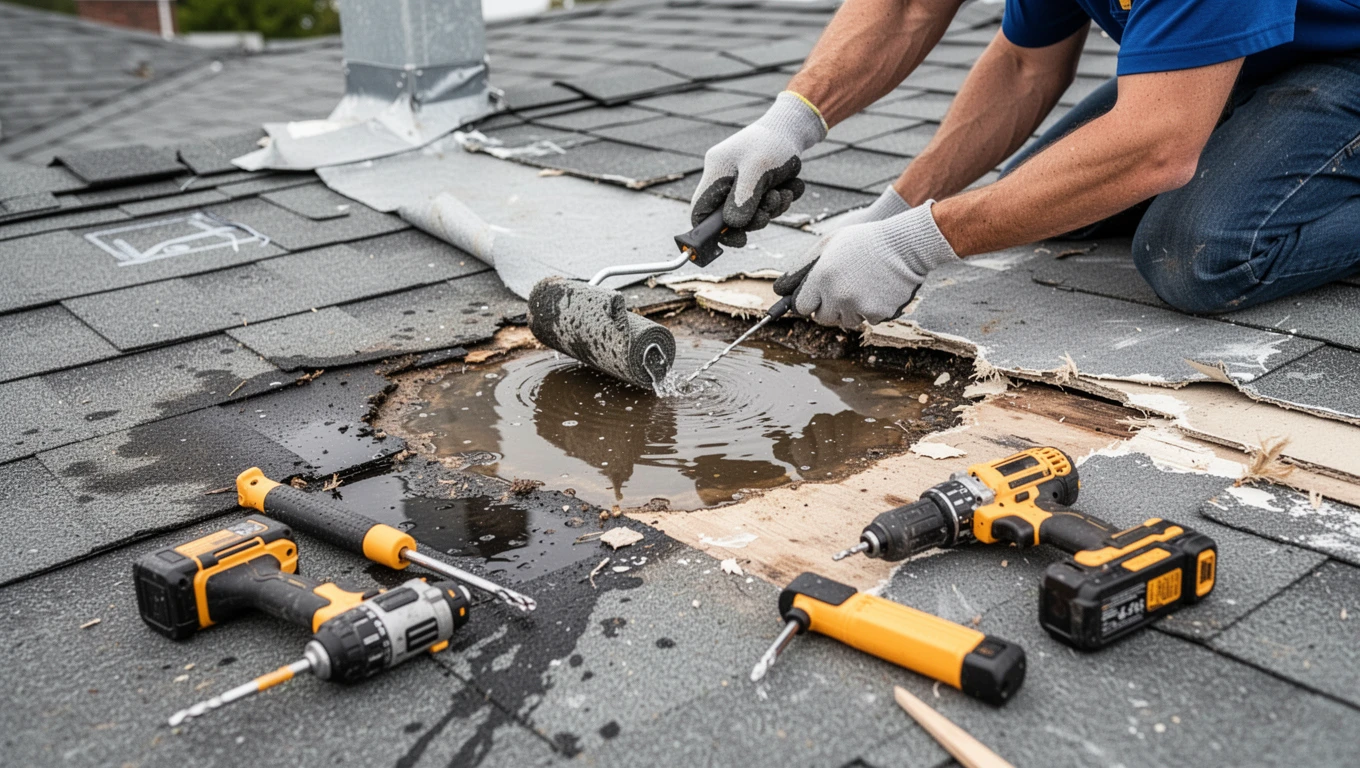 Roof Leak Water Damage Repair