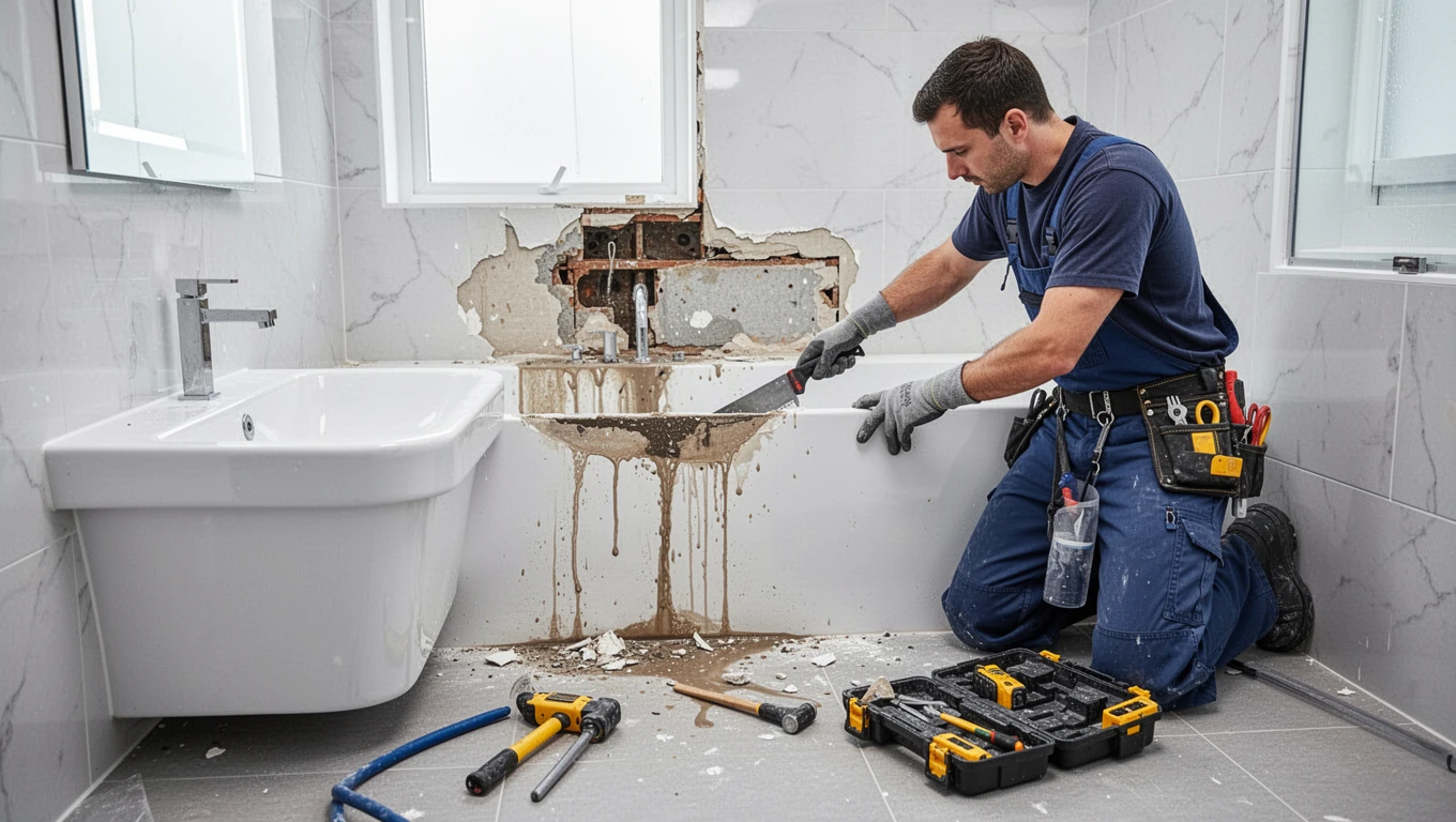 Bathroom Water Damage Repair